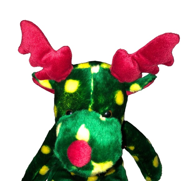 Kellytoy Polka Dot Christmas Rudolph Reindeer Spotted Moose 18” Plush Stocking - Picture 3 of 7